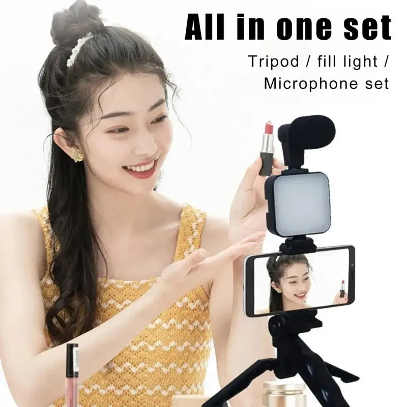Smartphone Vlogging Kit With Tripod Phone Holder Mini Microphone LED Fill Light Starter For TikTok Live Stream Video YouTube BestEbuys - The Best Daily Online Deals https://bestebuys.com/shop/smartphone-vlogging-kit-with-tripod-phone-holder-mini-microphone-led-fill-light-starter-for-tiktok-live-stream-video-youtube/
