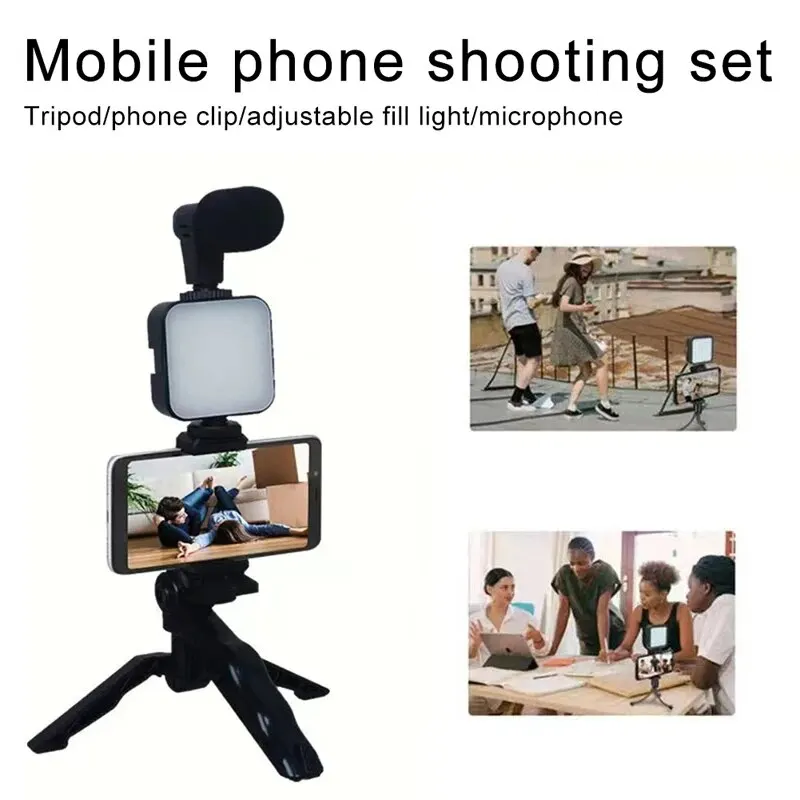 Smartphone Vlogging Kit With Tripod Phone Holder Mini Microphone LED Fill Light Starter For TikTok Live Stream Video YouTube BestEbuys - The Best Daily Online Deals https://bestebuys.com/shop/smartphone-vlogging-kit-with-tripod-phone-holder-mini-microphone-led-fill-light-starter-for-tiktok-live-stream-video-youtube/