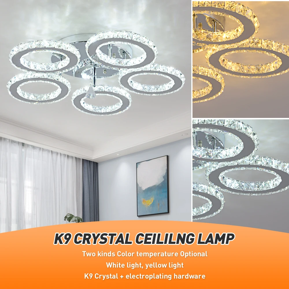 Modern K9 Crystal Led Rings Ceiling Lamp Chandelier Pendant Light Dimmable Luminaire Bedroom Living Dining Room Decor Fixture BestEbuys - The Best Daily Online Deals https://bestebuys.com/shop/modern-k9-crystal-led-rings-ceiling-lamp-chandelier-pendant-light-dimmable-luminaire-bedroom-living-dining-room-decor-fixture/