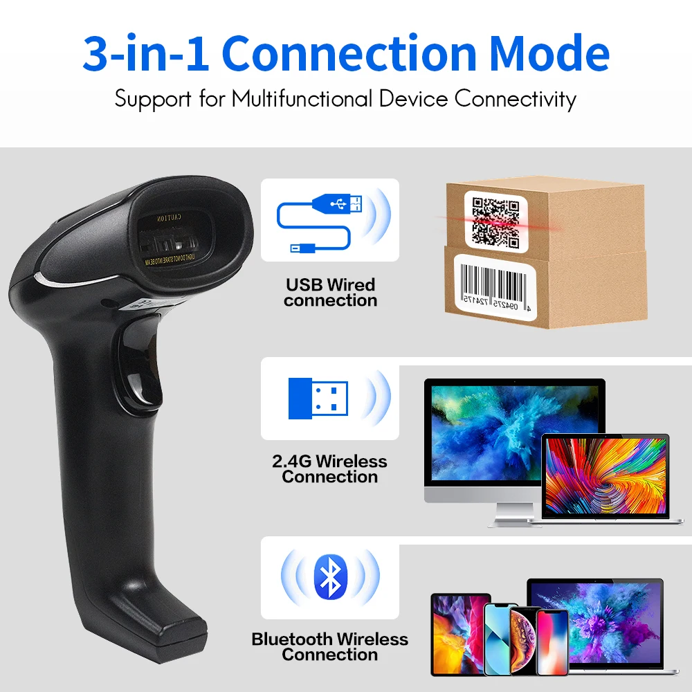 NEW Barcode Scanner 1D/2D Data Matrix Bar Code Scanner Wired/Wireless/Bluetooth Supermarket Industry Handheld Bar Code Reader BestEbuys - The Best Daily Online Deals https://bestebuys.com/shop/new-barcode-scanner-1d-2d-data-matrix-bar-code-scanner-wired-wireless-bluetooth-supermarket-industry-handheld-bar-code-reader/