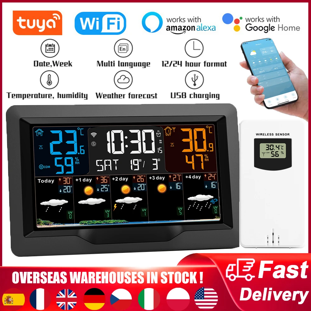 Tuya WIFI Smart Weather Station Indoor Outdoor Temperature Humidity Meter Weather Forecast Multifunctional Weather Alarm Clock BestEbuys - The Best Daily Online Deals https://bestebuys.com/shop/tuya-wifi-smart-weather-station-indoor-outdoor-temperature-humidity-meter-weather-forecast-multifunctional-weather-alarm-clock/
