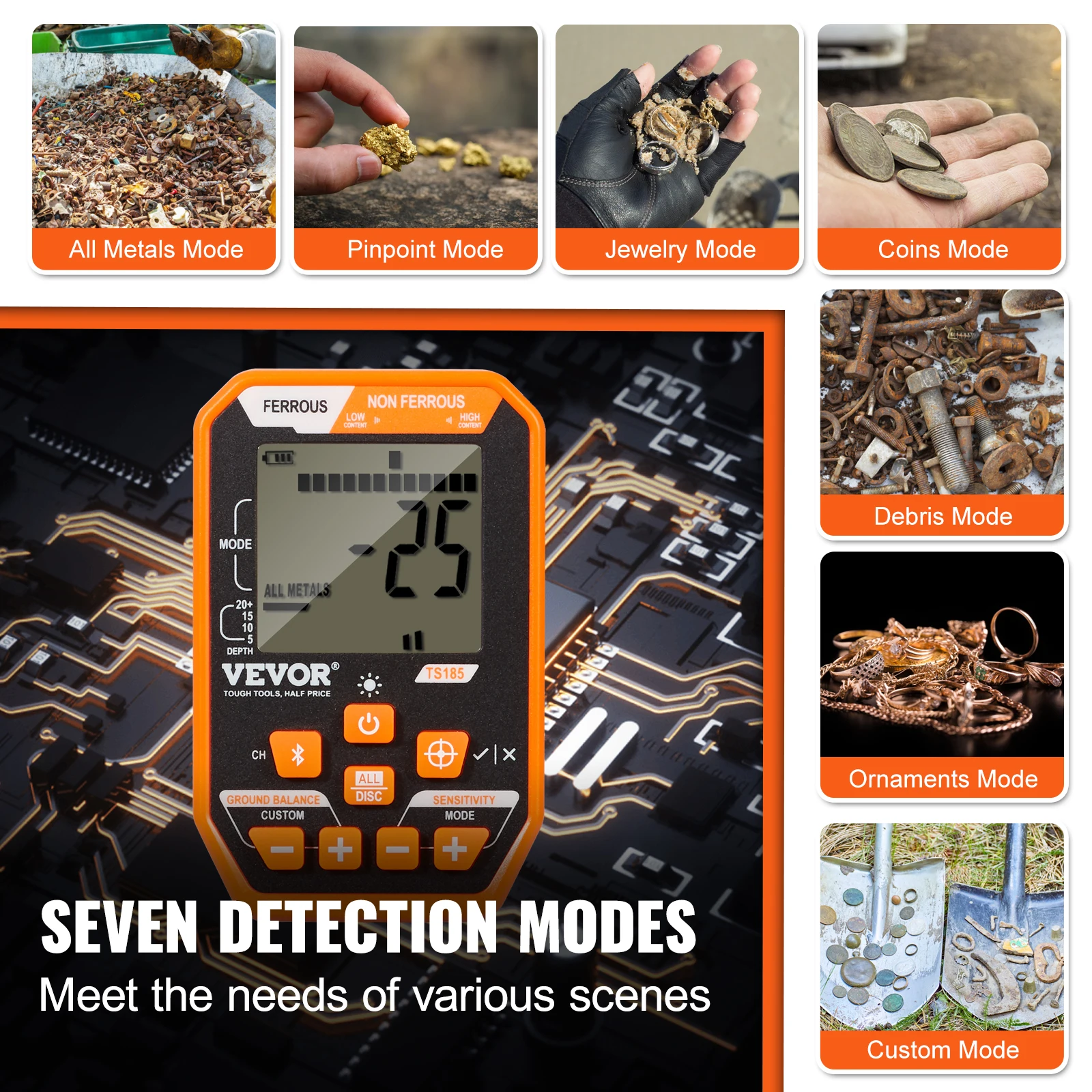 VEVOR Professional Rechargeable Metal Detector 12″ IP68 Waterproof Coil 39-50 in Adjustable with LCD 7Modes for Treasure Hunting BestEbuys - The Best Daily Online Deals https://bestebuys.com/shop/vevor-professional-rechargeable-metal-detector-12-ip68-waterproof-coil-39-50-in-adjustable-with-lcd-7modes-for-treasure-hunting/