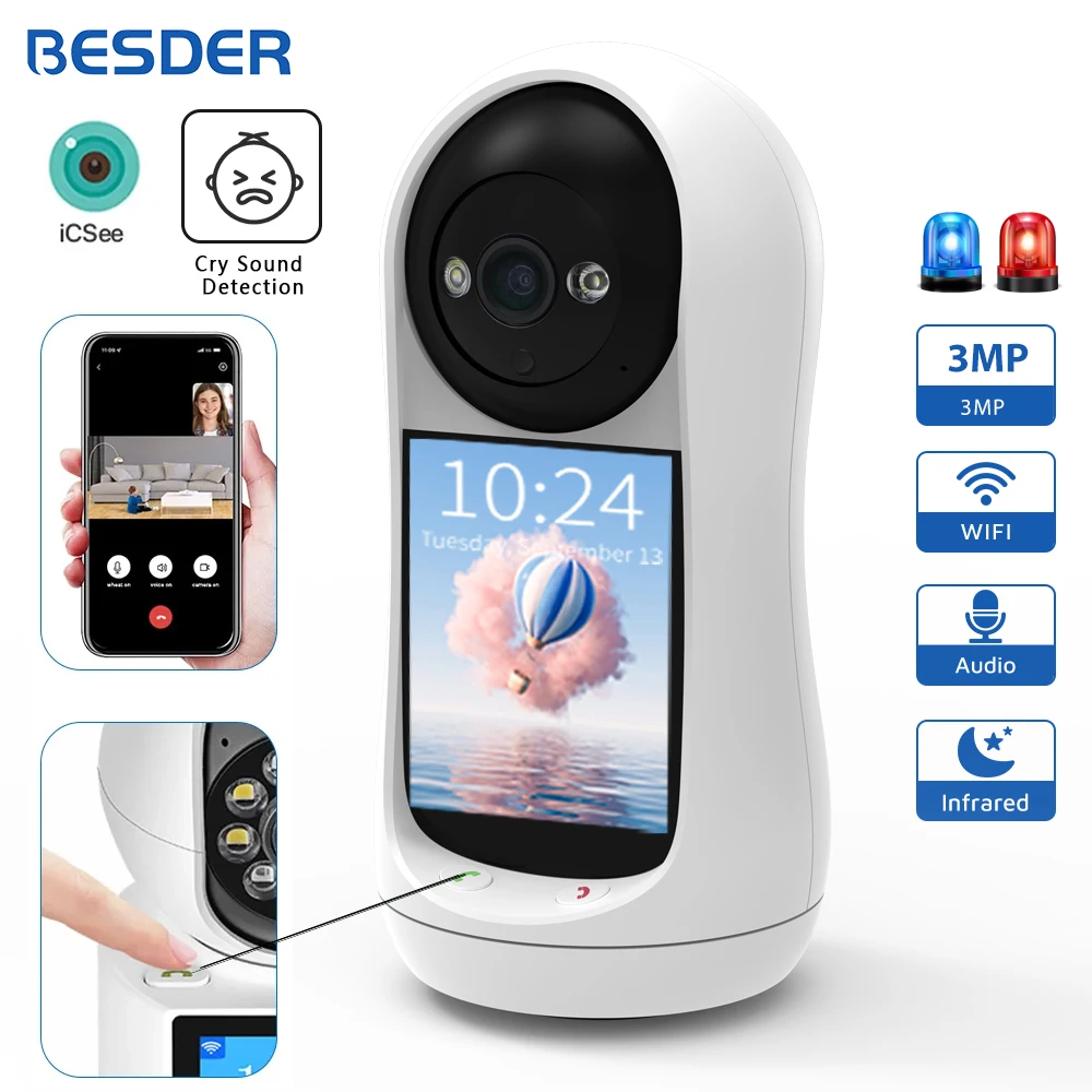 BESDER 3MP PTZ Wifi Camera Video Call with 2.8 Inch IPS Screen Baby Cry Sound Detection Security IP Camera Baby Monitor iCSee BestEbuys - The Best Daily Online Deals https://bestebuys.com/shop/besder-3mp-ptz-wifi-camera-video-call-with-2-8-inch-ips-screen-baby-cry-sound-detection-security-ip-camera-baby-monitor-icsee/