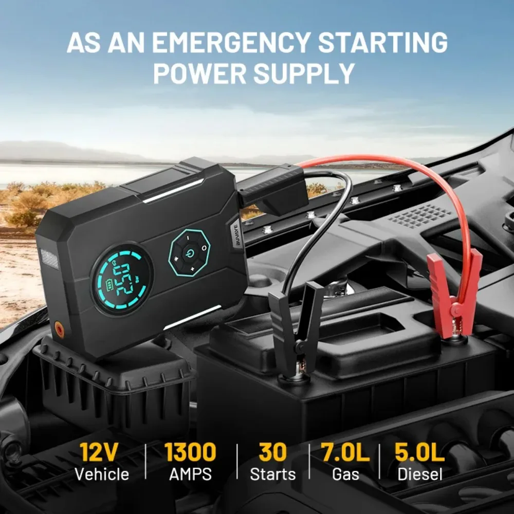 BUVAYE 4 In 1 Car Jump Starter Air Pump Power Bank Portable Air Compressor Cars Battery Starters Starting Auto Tyre Inflator BestEbuys - The Best Daily Online Deals https://bestebuys.com/shop/buvaye-4-in-1-car-jump-starter-air-pump-power-bank-portable-air-compressor-cars-battery-starters-starting-auto-tyre-inflator/