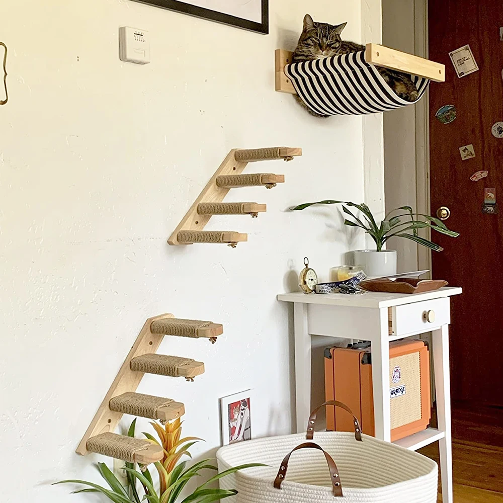 Cat Climbing Shelf Wall Mounted Four Step Stairway With Sisal Scratching Post For Cats Tree Tower Platform Jumping Pet Furniture BestEbuys - The Best Daily Online Deals https://bestebuys.com/shop/cat-climbing-shelf-wall-mounted-four-step-stairway-with-sisal-scratching-post-for-cats-tree-tower-platform-jumping-pet-furniture/