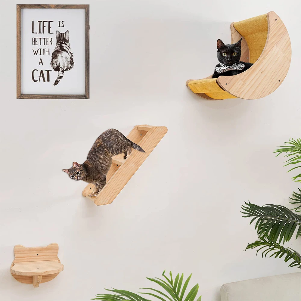 Cat Shelf Wall Hammock Climbing Shelves Moon Shaped And Perches Ladder Solid Wood Steps For Activity Indoor Cats Wall Furniture BestEbuys - The Best Daily Online Deals https://bestebuys.com/shop/cat-shelf-wall-hammock-climbing-shelves-moon-shaped-and-perches-ladder-solid-wood-steps-for-activity-indoor-cats-wall-furniture/
