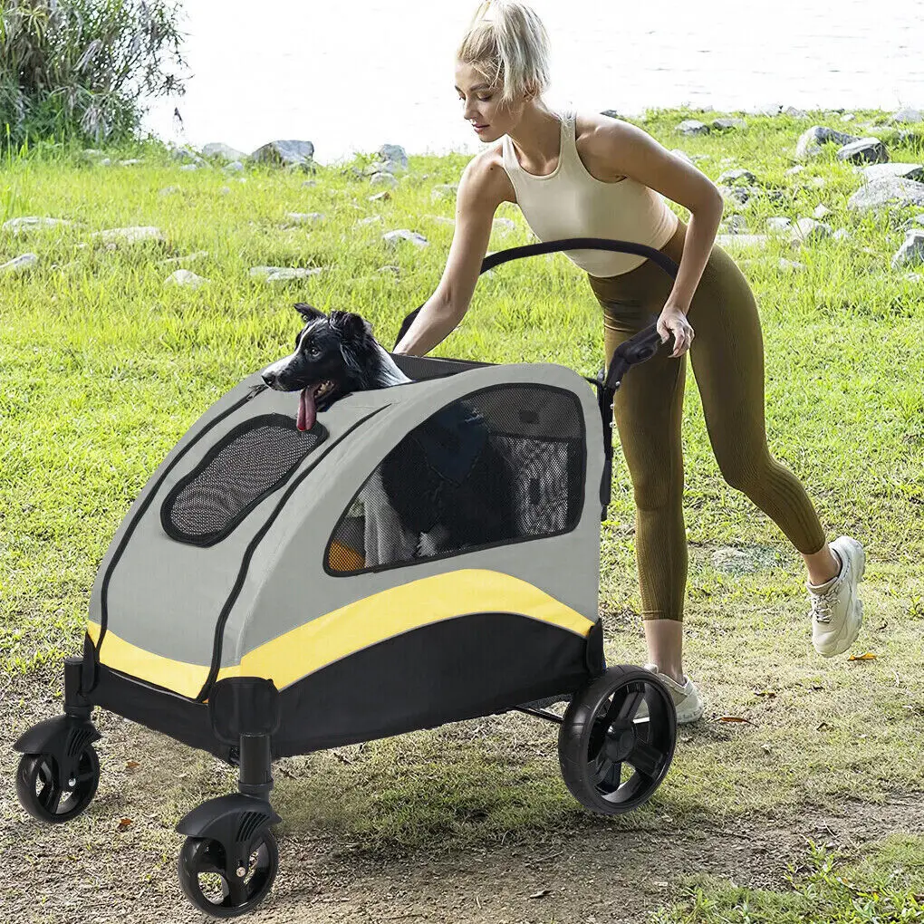 Dog Stroller Ultra-large 4 Wheels Pet Jogger Wagon Foldable Cart Travel Trolley Outdoor Animal Carrier Load Up To 55kg BestEbuys - The Best Daily Online Deals https://bestebuys.com/dog-stroller-ultra-large-4-wheels-pet-jogger-wagon-foldable-cart-travel-trolley-outdoor-animal-carrier-load-up-to-55kg/