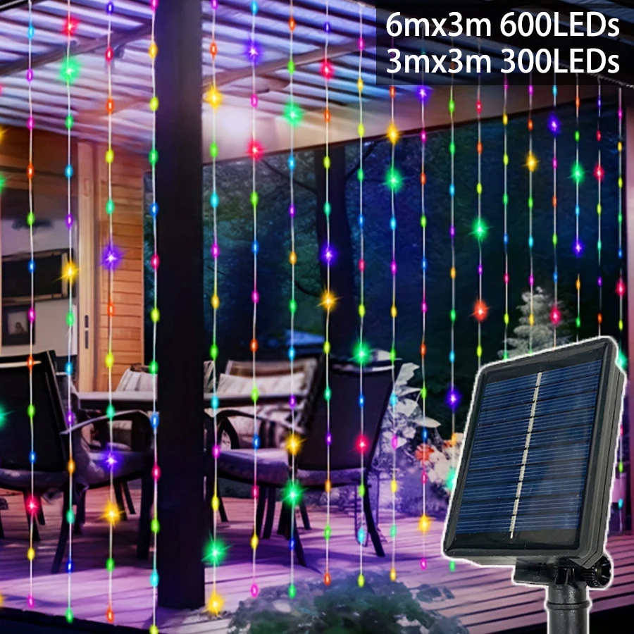 Solar Powered LED Curtain String Lights 8 Modes Perfect for Party Wedding and Garden Decorations Outdoor Christmas Solar Lamp BestEbuys - The Best Daily Online Deals https://bestebuys.com/shop/solar-powered-led-curtain-string-lights-8-modes-perfect-for-party-wedding-and-garden-decorations-outdoor-christmas-solar-lamp/