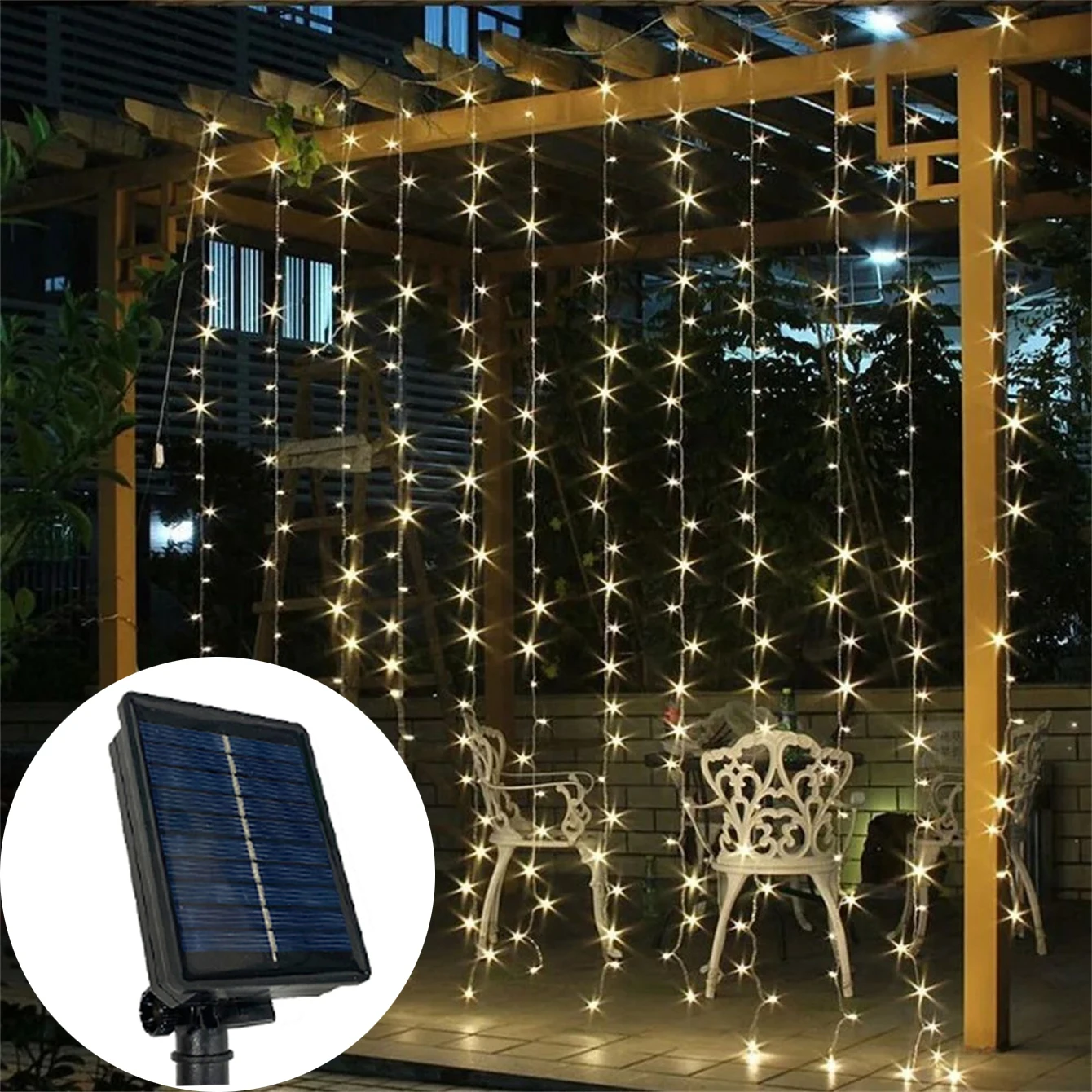 Solar Powered LED Curtain String Lights 8 Modes Perfect for Party Wedding and Garden Decorations Outdoor Christmas Solar Lamp BestEbuys - The Best Daily Online Deals https://bestebuys.com/shop/solar-powered-led-curtain-string-lights-8-modes-perfect-for-party-wedding-and-garden-decorations-outdoor-christmas-solar-lamp/