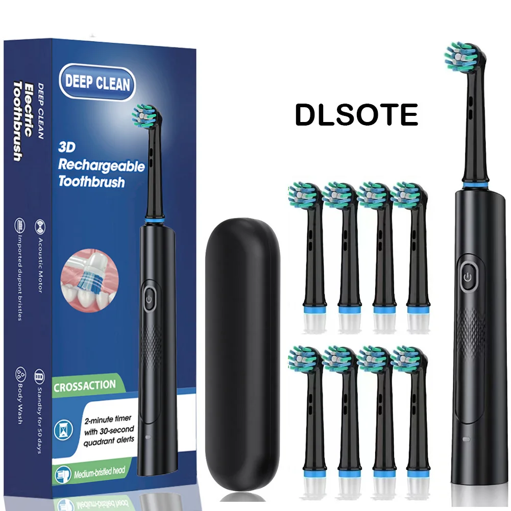 Rotating Electric Toothbrush Black White for Adults with 4 Brush Heads Deep Clean with Rechargeable Power and 2 Min Smart Timer BestEbuys - The Best Daily Online Deals https://bestebuys.com/shop/rotating-electric-toothbrush-black-white-for-adults-with-4-brush-heads-deep-clean-with-rechargeable-power-and-2-min-smart-timer/