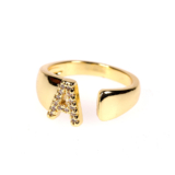 Hot New Clearance Deal! 26-letter Gold Diamond Adjustable Abbreviation Name Personality Ring $9.78