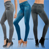Hot New Clearance Deal! DigitalImitation Denim Print High Waist Leggings $12.00
