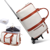 Hot New Clearance Deal! Lengthened Foldable Trolley Large Capacity Suit Bag Full Black New Travel Bag $93.55