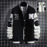 Hot New Clearance Deal! Men’s Baseball Jacket Fashion Casual Letter Number Print Button-down Tops Streetwear Clothing $27.37