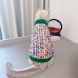 Hot New Clearance Deal! Pet Dog Color-Block Cardigan Sweater $17.58