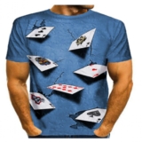 Hot New Clearance Deal! Poker Men’s T-shirt 3D Digital Printing Short Sleeve $13.09